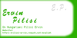 ervin pilisi business card